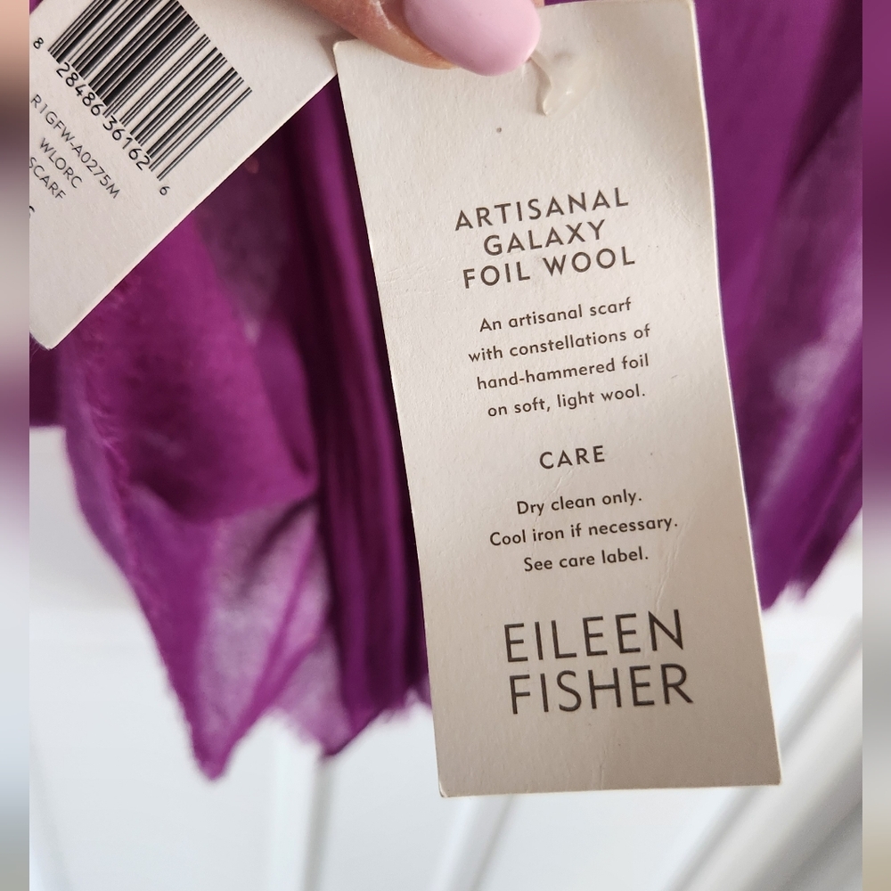 Eileen Fisher Galaxy Foil Wool Scarf - Picture 6 of 6